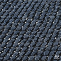 India Palmas Midnight Blue pure wool rug featuring a deep blue pattern and soft texture.