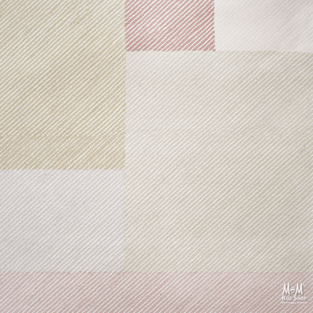 Pure wool Pinstripe Blossom rug featuring a delicate blossom pattern in pinstripes, crafted by India.