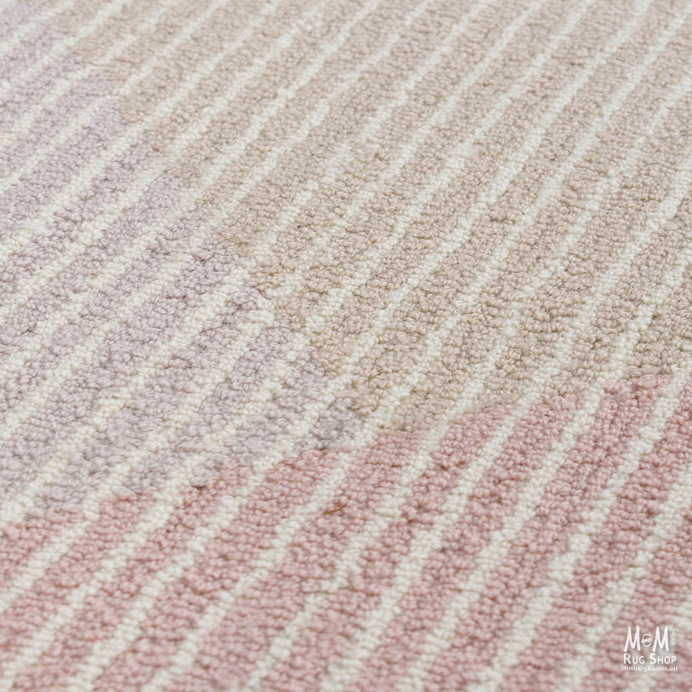 India Pinstripe Blossom pure wool rug featuring a pinstripe and blossom pattern, showcasing intricate design and soft texture.
