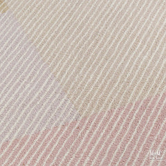 India Pinstripe Blossom pure wool rug with a pinstripe pattern and floral design, showcasing intricate details and vibrant colors.