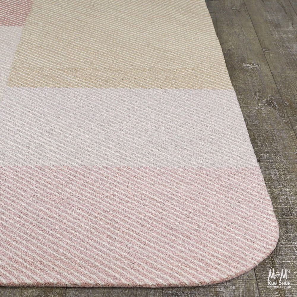 Pure wool Pinstripe Blossom rug with a floral pattern, featuring elegant pinstripes in a sophisticated design by India.