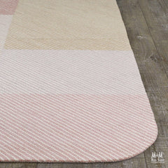 Pure wool Pinstripe Blossom rug with a floral pattern, featuring elegant pinstripes in a sophisticated design by India.