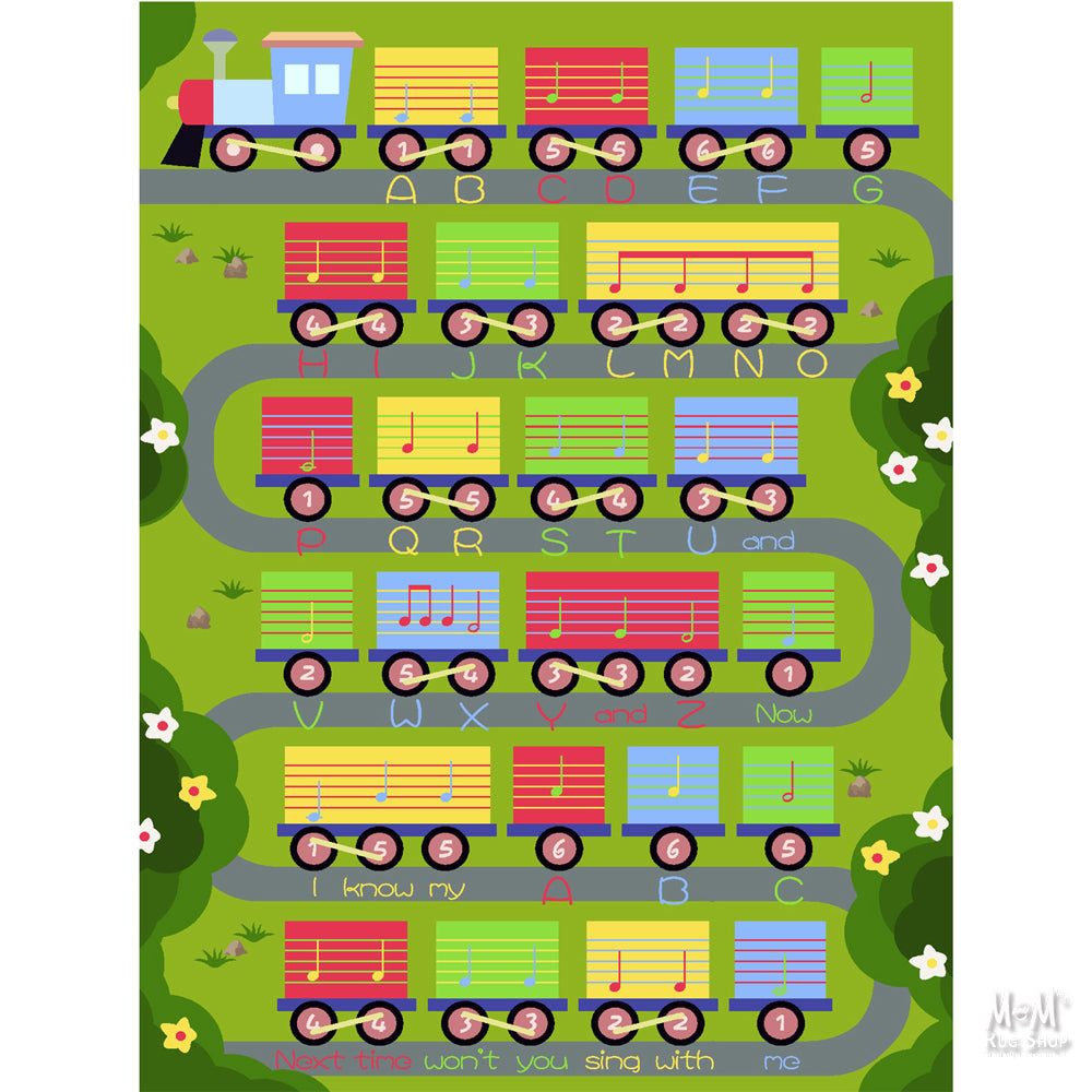 Colorful Play Pads ABC on foam surface, printed polyester material for early learning and play activities.