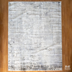 Turkish Raj Grey polyester pile rug with soft, plush texture and subtle grey tones, perfect for modern home decor.