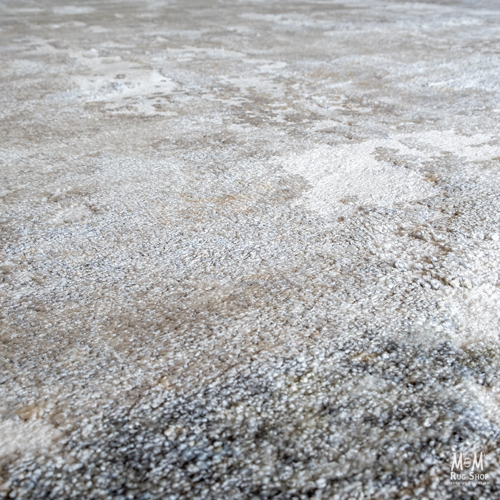 Turkish Raj Grey polyester pile rug with soft, plush texture and modern design, ideal for contemporary living spaces.