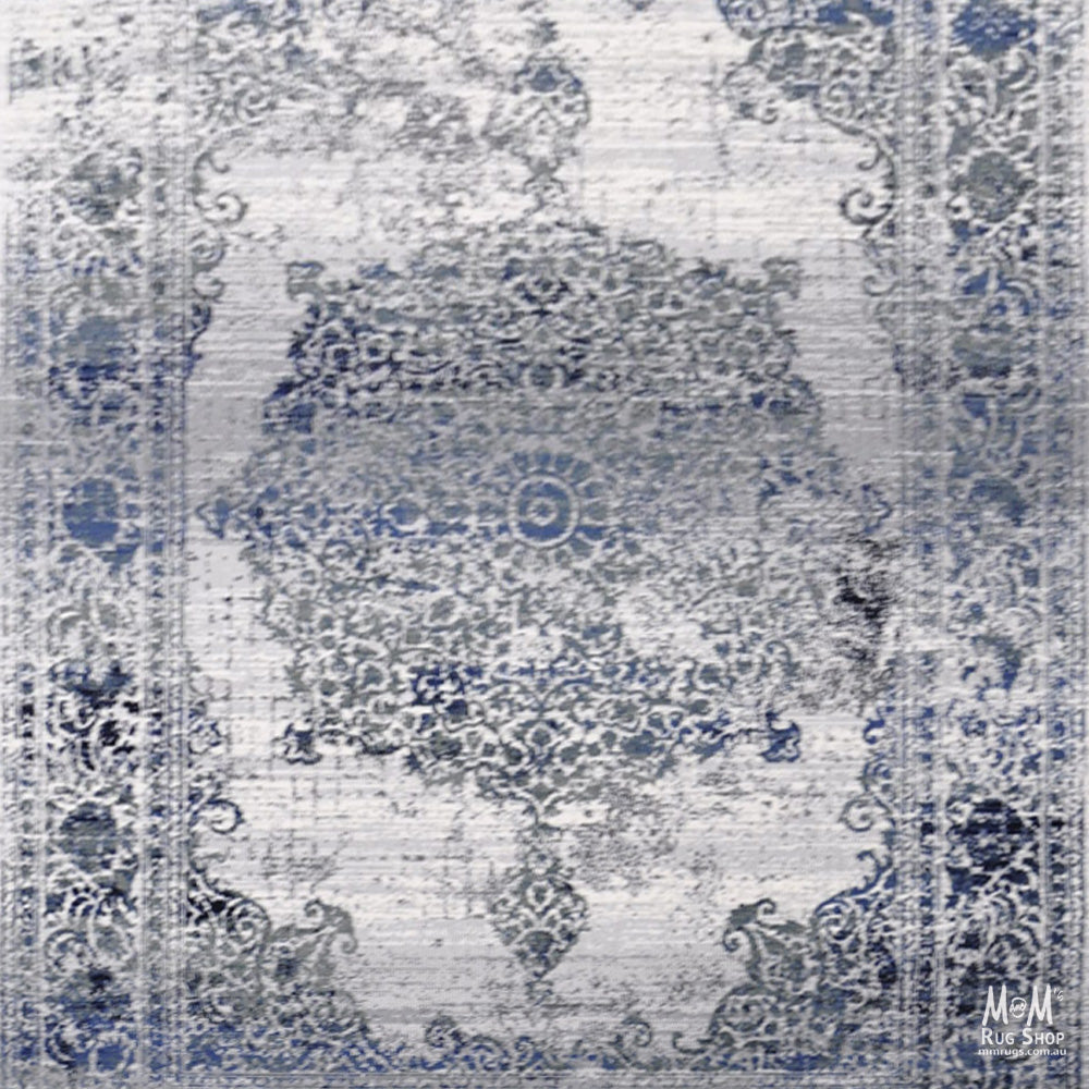 Rimini Medallion Grey Fixed Runner-zoom-1