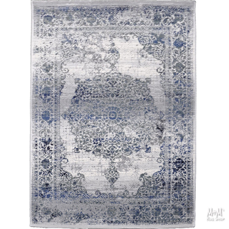 Rimini Medallion Grey Fixed Runner-zoom-