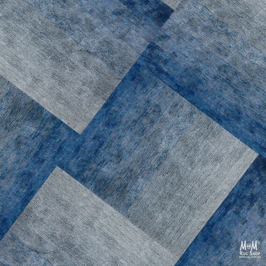 Romeo Block Blue | Designer Rugs Melbourne | Online Rug Store | Buy Modern Rugs