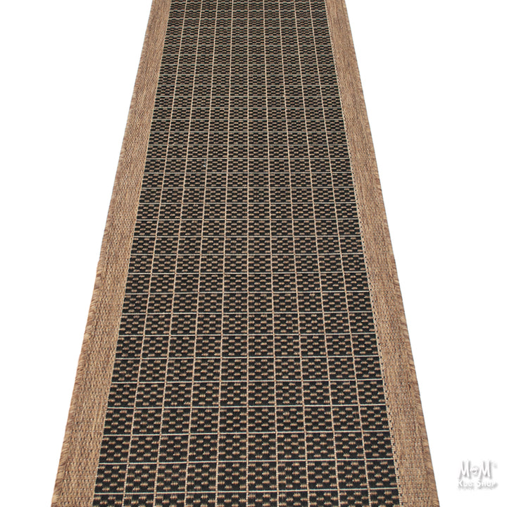 Suva Grid Black Coffee runner 67 cm wide | $35 per metre