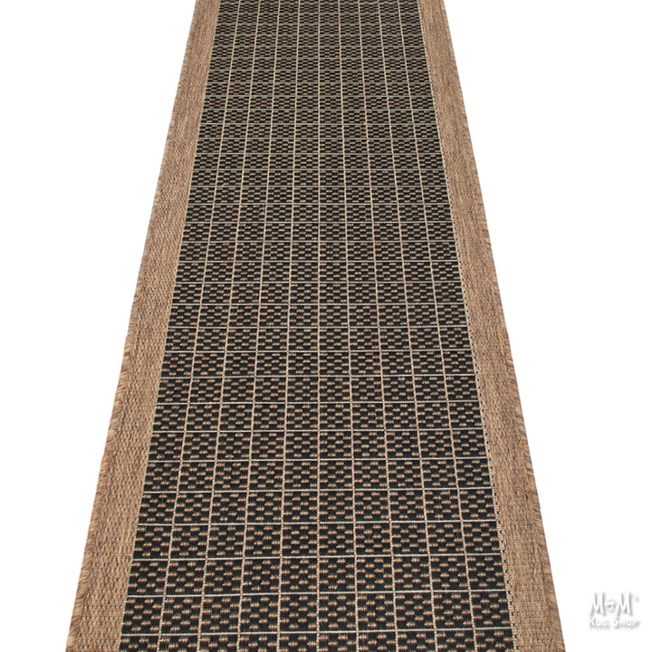 Suva Grid Black Coffee runner 67 cm wide | $35 per metre