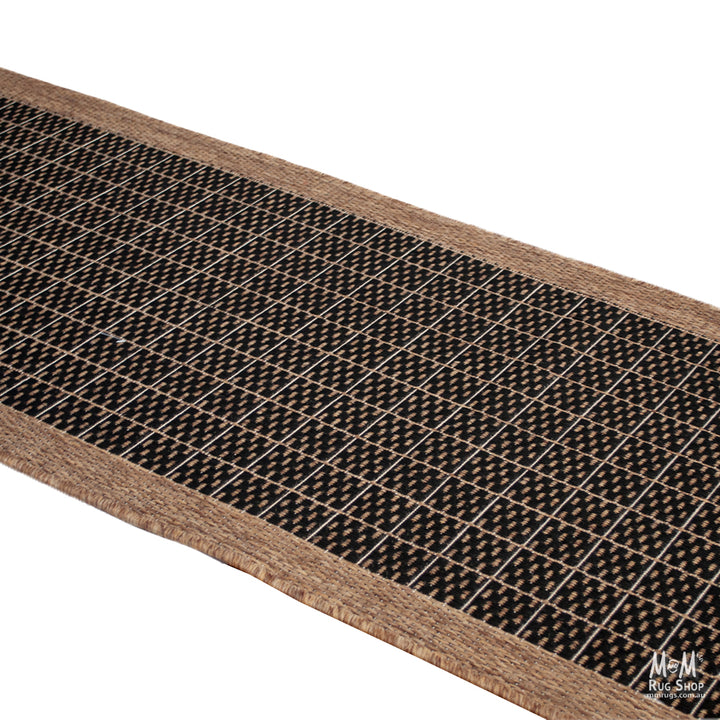 Suva Grid Black Coffee runner 67 cm wide | $35 per metre