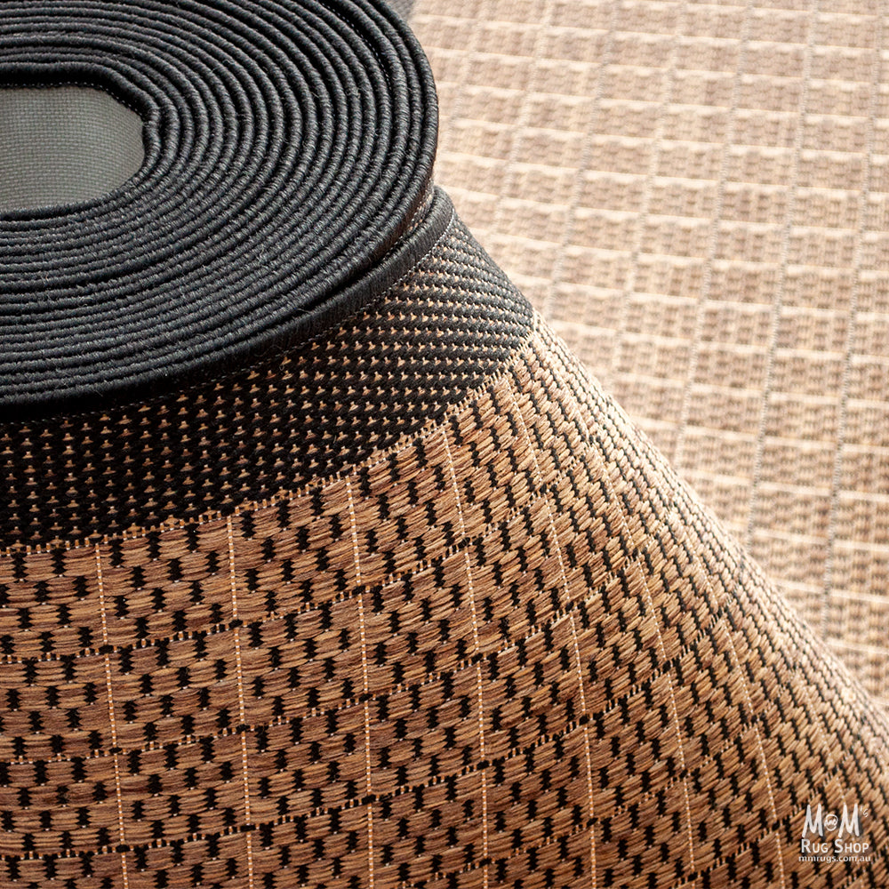 Suva Grid Coffee Black Runner 67 cm wide | $35 per metre