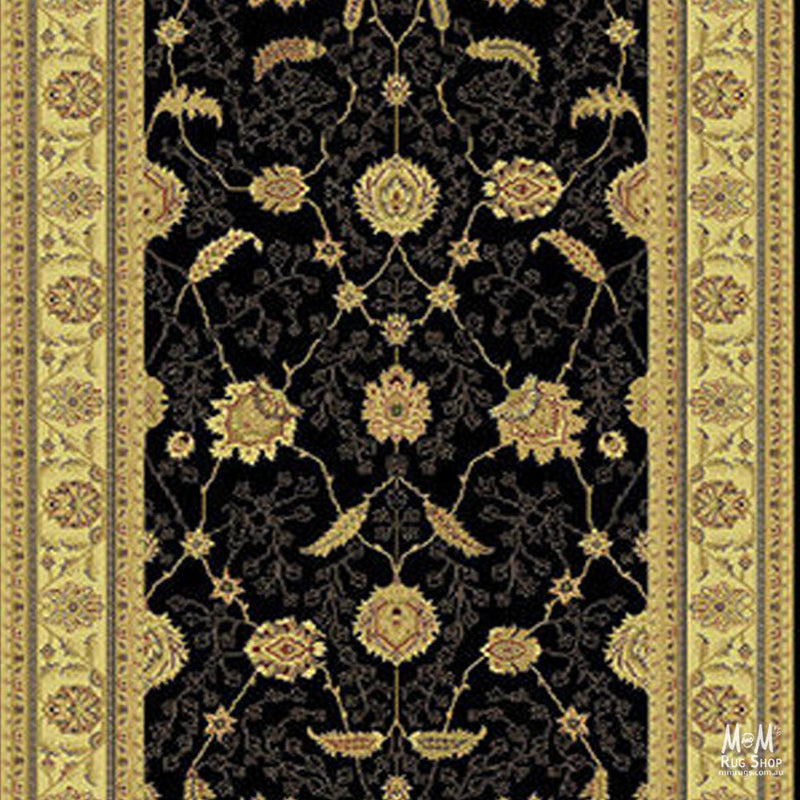 Tavernelle Traditional Black Fixed Length Runner-zoom-