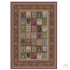 Red Verona Panel runner rug made of heat set polypropylene, displayed in a close-up view showing its textured surface and vibrant color.